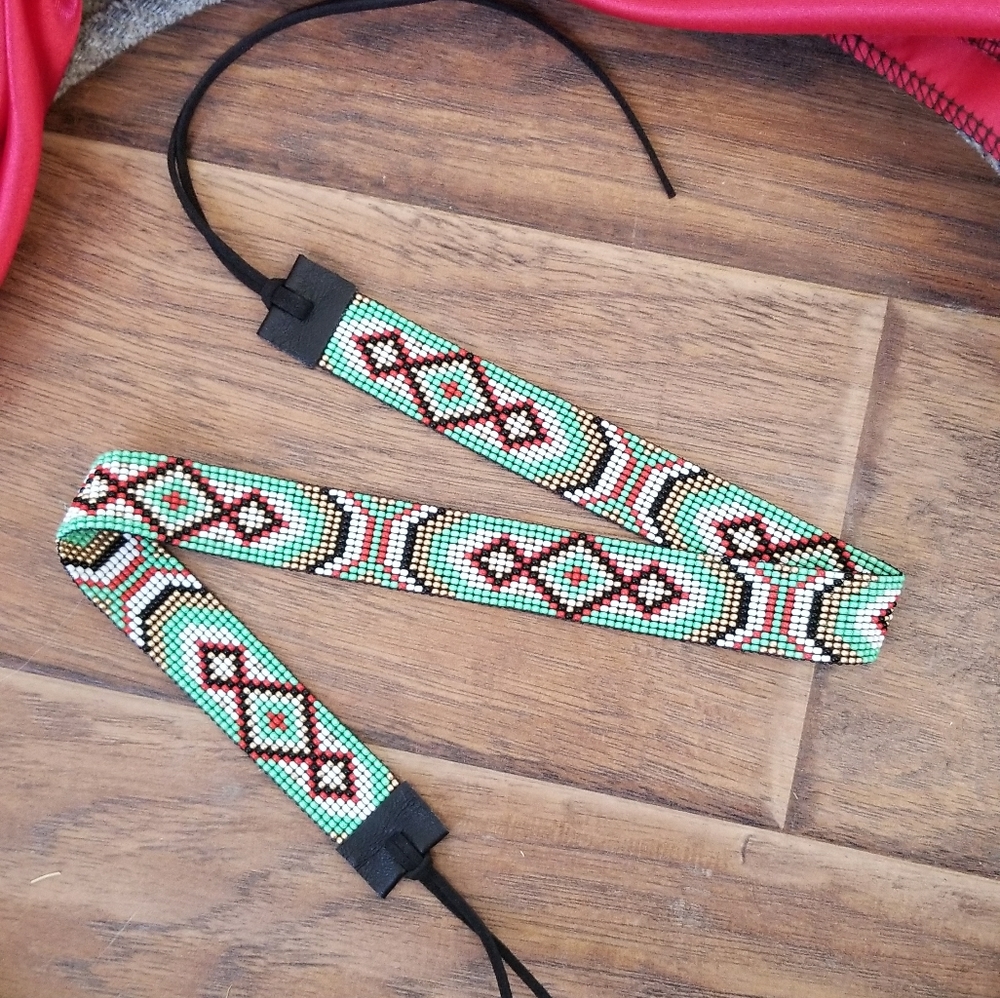 *SOLD* Handmade Beaded Hat Band